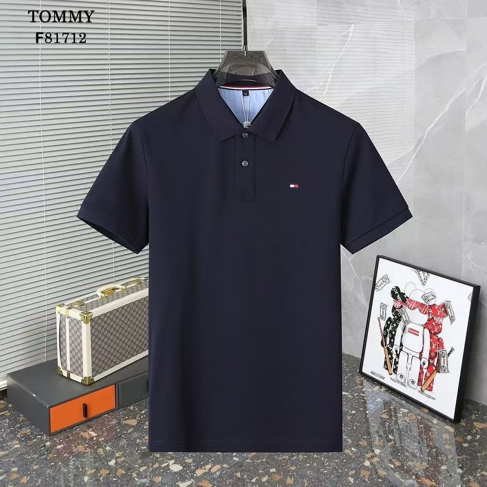 Wholesale New Summer Mens Short-sleeved Casual Polo Shirt Breathable Fashion European Size T-shirt